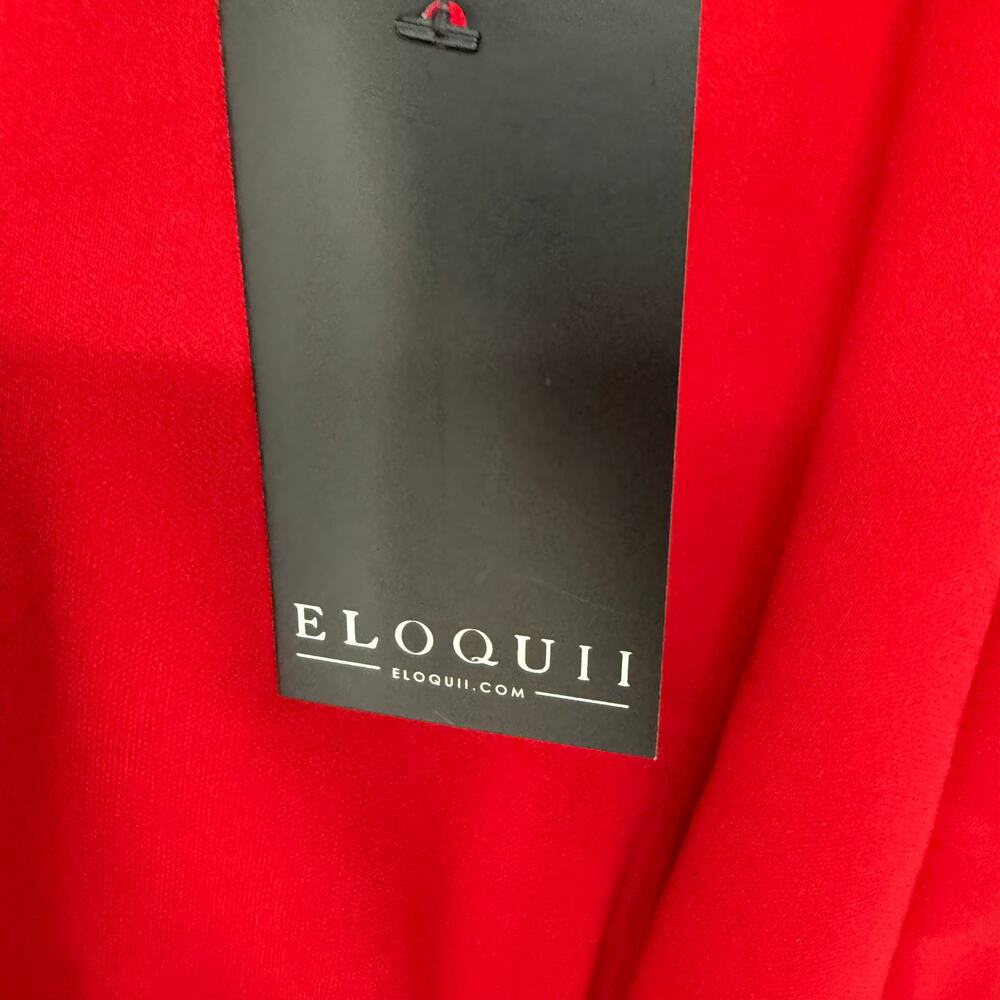 NWT Eloquii Maxi Formal Dress Womens Plus Size 16 Red Sleeveless V-Neck Hi-Low - Picture 6 of 9